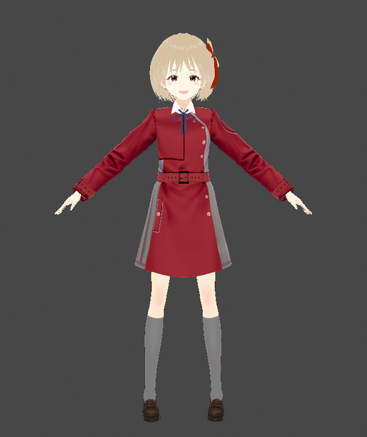 【VRoidStudio1.12.0】リコリスリコイル風 制服（錦木千束+井ノ上たきなver）試作品