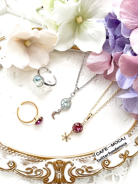 ATELIER SWAROVSKI 2連ネックレス 二連 2点セット ゴールド-