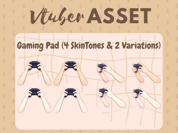 Vtuber Asset Holding Gaming Pad Asset Complete Set HQ HD Kawaii Vtube Studio Shoost OBS