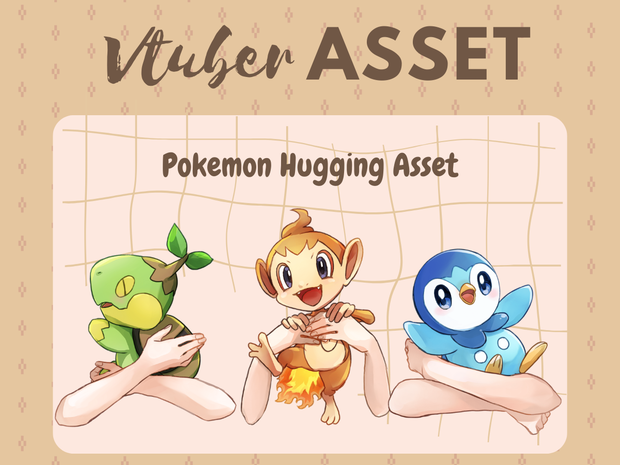 Vtuber Asset Hugging Pokemon Asset Complete Set HQ HD Kawaii Vtube Studio Shoost OBS