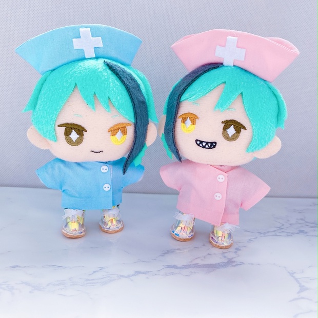 ぬい服　ぬいぐるみ　服　着ぐるみ　ナース　10cm ピンク　水色 ぬい服 ぬいぐるみ 服 着ぐるみ ナース 10cm ピンク 水色