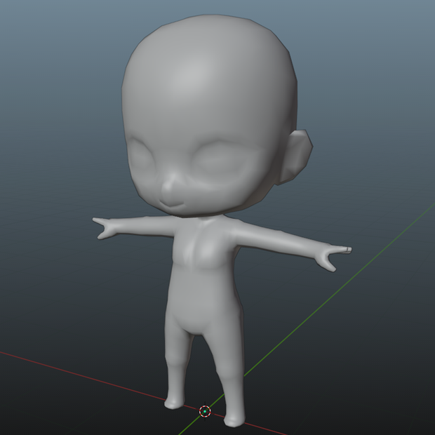 ねんどろいど風3Dモデル素体