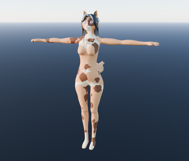 Splat - Humanoid Calico Cat Model