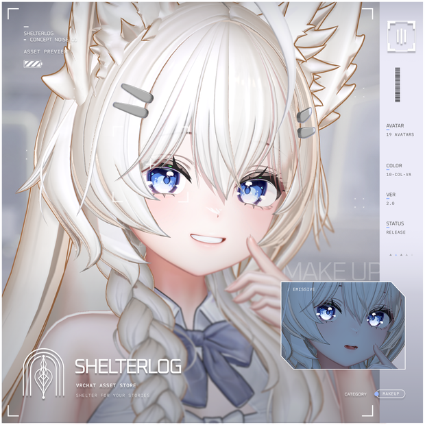 【19アバター対応】【Eye & Makeup Texture】 Noise 00 - Ver.2.0 UPDATE!!