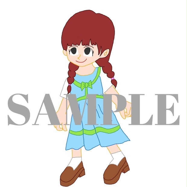 イラスト素材: 散歩する女の子