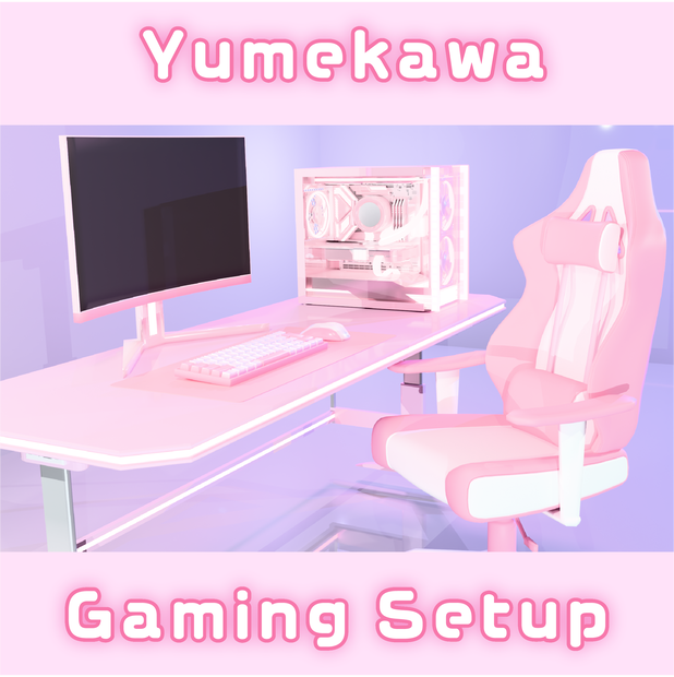 【3Dモデル】ゆめかわゲーミングセット【FBX/blender】