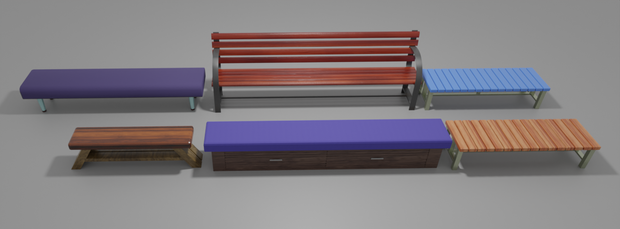 【3Dモデル】BenchSet
