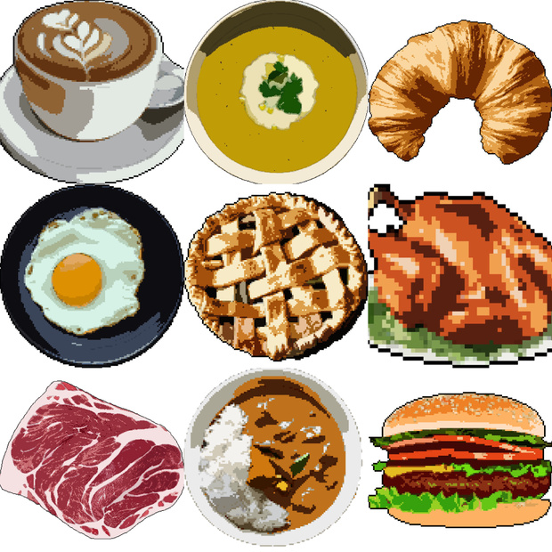 ドット絵15枚セット【食べ物】