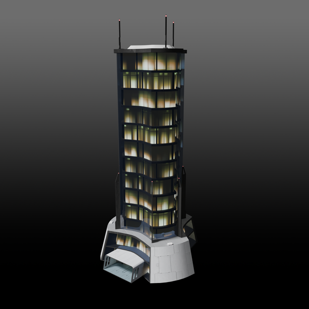 Sci-fi mansion blender 3d