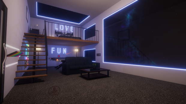 Led Loft with 8 Ball 【SDK3 VRChat Ready】8ボール付きLedロフト
