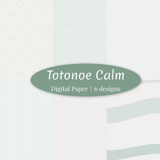 Totonoe Calm｜やさしい色のデジタルペーパー 6枚セット｜背景素材