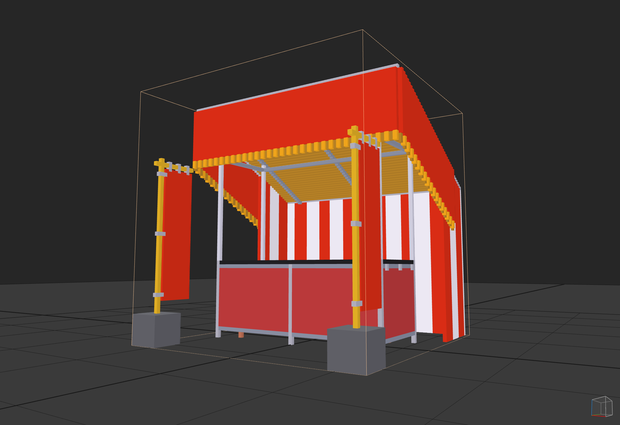 三寸屋台ボクセル（.vox）【無料】