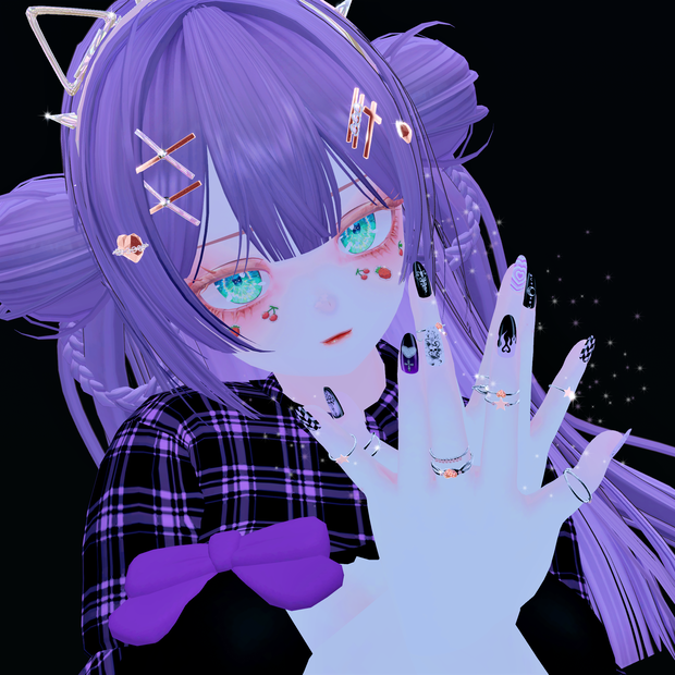 [SELESTIA] BLACK PURPLE NAIL&PEDI ART
