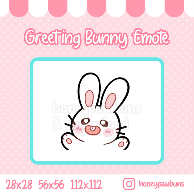 Twitch Discord Emote Happy White Bunny