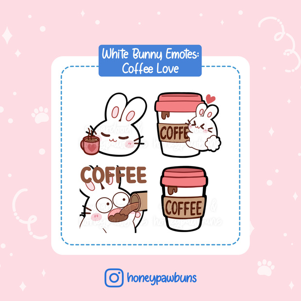 Bunny Twitch Emotes: Coffee Love