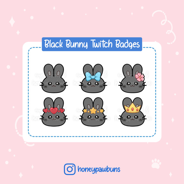 Black Bunny Twitch Badges
