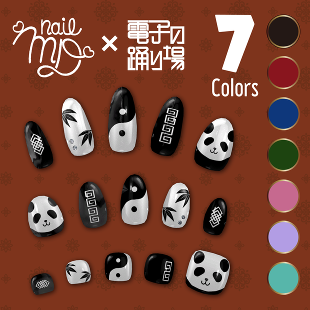 【真央追加対応】チャイナ風パンダネイル【MDollnail対応】
