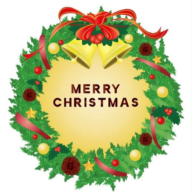 可愛いクリスマスリースのベクターイラスト