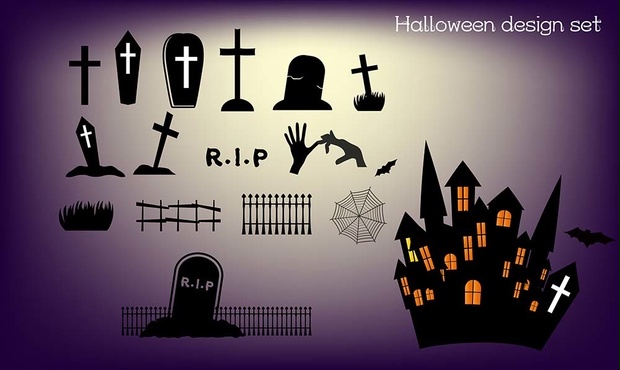 ハロウインの装飾ベクターイラストセット