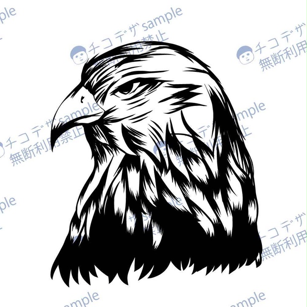 鷹・鷲のタトゥー風マーク・トライバル・シンボル-jpg/png/ai