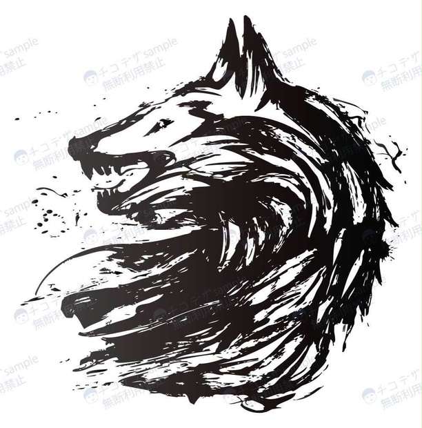 原画 オオカミ　墨絵 #45 59588e1cee771d14b242ee9ea361bb