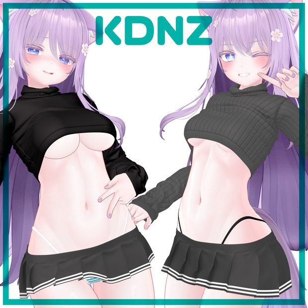 「萌」Croptop Turtleneck Sweater for Moe