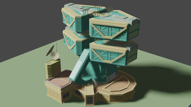 【無料3D素材】NIKKE コマンドセンター(外観)【クリスタ利用可能】