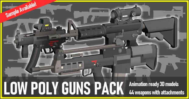 LOW POLY GUNS PACK ローポリ銃パック