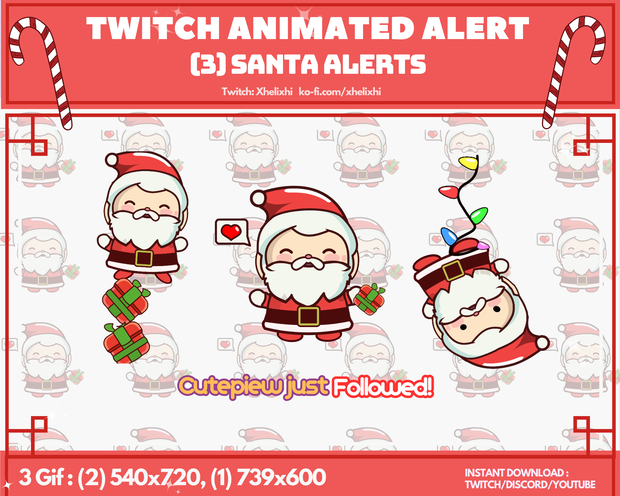 Twitch Santa Animated Alert