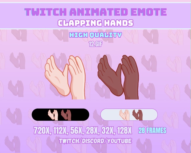 Clapping hands ANIMATED emote - ThePurpleClouds - BOOTH