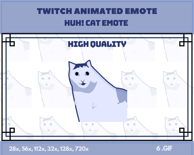 HUH! Animated Emote Cat, Twitch meme, Meme emote, Cat meme emotes, Huh emote, Twitch/Discord Animated Emote, Animated emote twitch