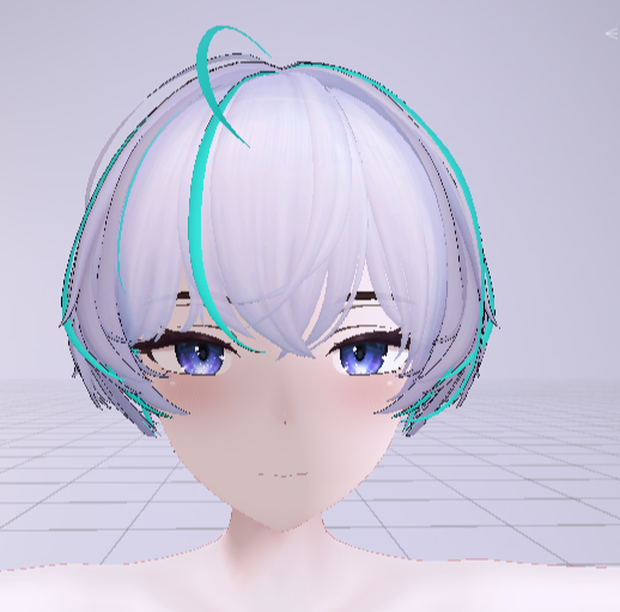 Texture Hair Color for Kuroki FemBoy ( white_cyan)