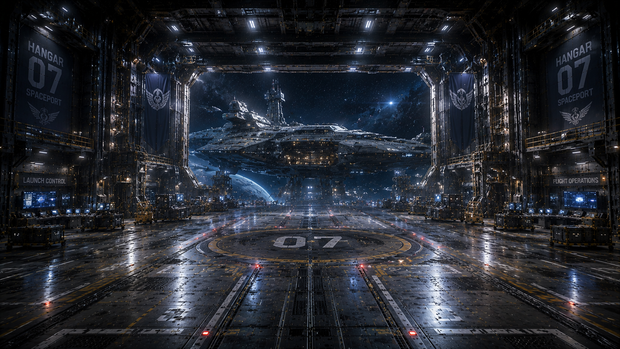 HANGAR DATA 007  SFメカ撮影背景素材 Vol.07「宇宙船格納庫」