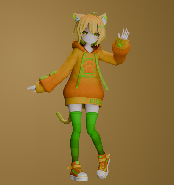 Rusk "Mango Fruit" Textures (Freckles, Makeup, Clothes) for VRChat