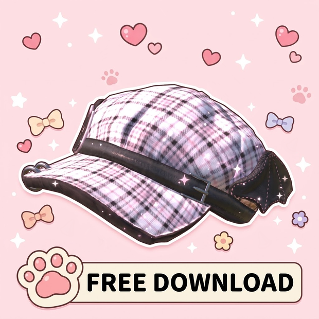 [VRC] Cute Black & Pink Beret