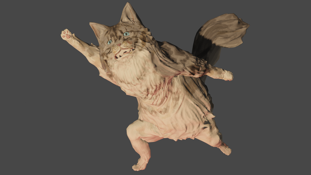 毛深いねこ　二足歩行【Avatar3.0対応】