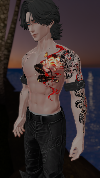 Texture Body, Makeup, Eye Color, Tattoo - Kirishima 