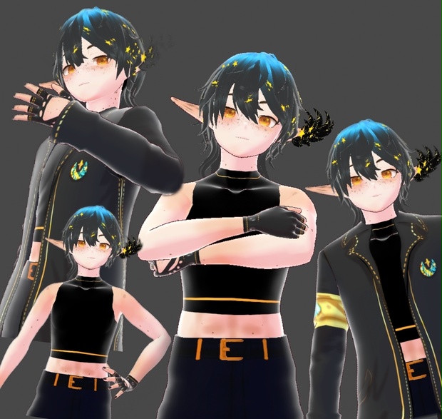 vroid _ male elf 3d modele VRM