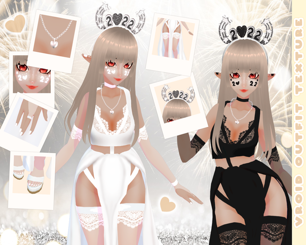 Happy New Year 2022 Outfit VRoid 衣装 Texture vestido de año nuevo