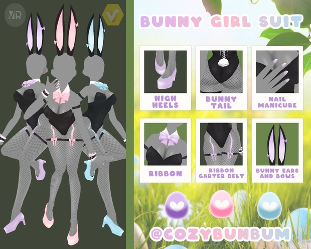 Bunny Girl Suit Easter Outfit Set VRoid Traje - CozyBunBum - BOOTH