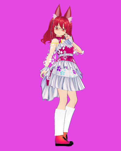 【VRoid Studio用コスチュームセット】桜ワンピースセット　Sakura Dress set
