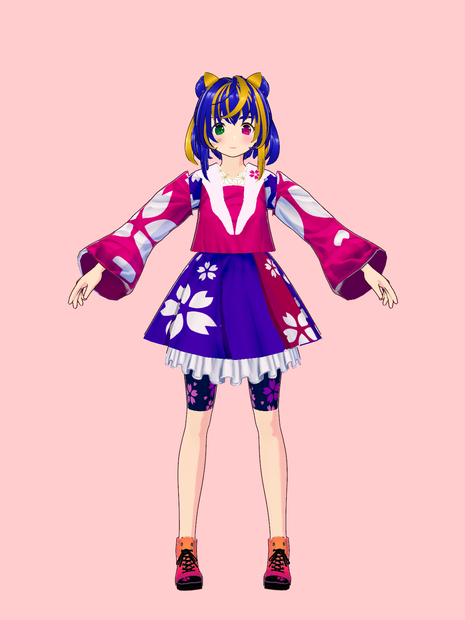 【VRoidStudio用衣装】桜セーラー服セット
