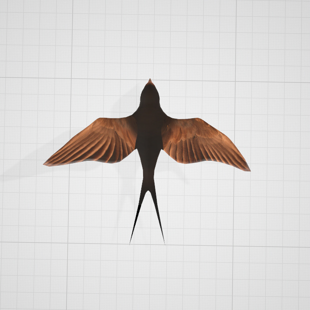 3dモデル　ツバメ　燕　鳥　blender