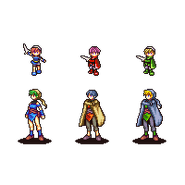 【SRPGstudio】低身長_シーフ女＆スカウト女（髪型、服装、身長差分）モーション、キャラチップ素材（saniファイル付）