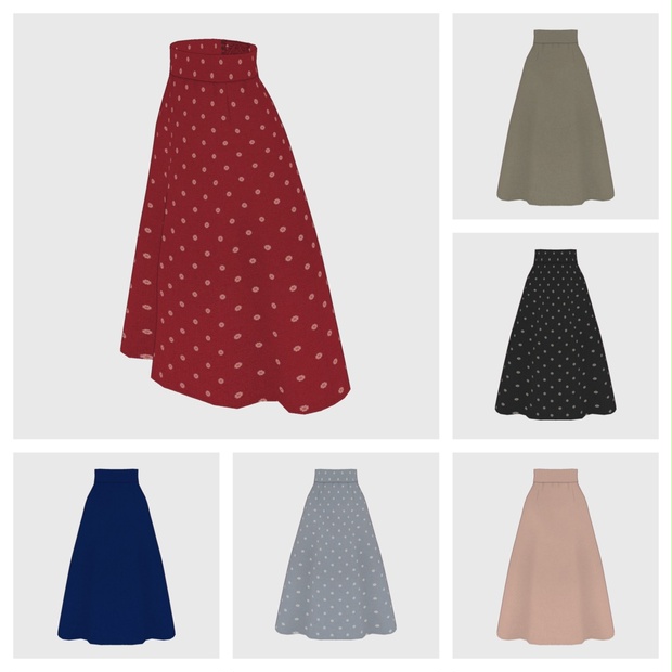 【#VRoid】ハイウェストスカート【#vroidcustomitem】 - studioH｡ - BOOTH