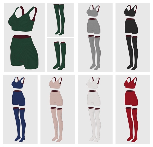 【#VRoid】ニットアンダーウェアセット【#vroidcustomitem】 - studioH｡ - BOOTH