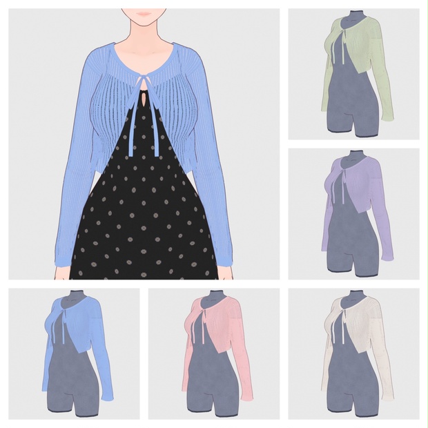 【#VRoid】サマーニットカーディガン【#vroidcustomitem】 - studioH｡ - BOOTH