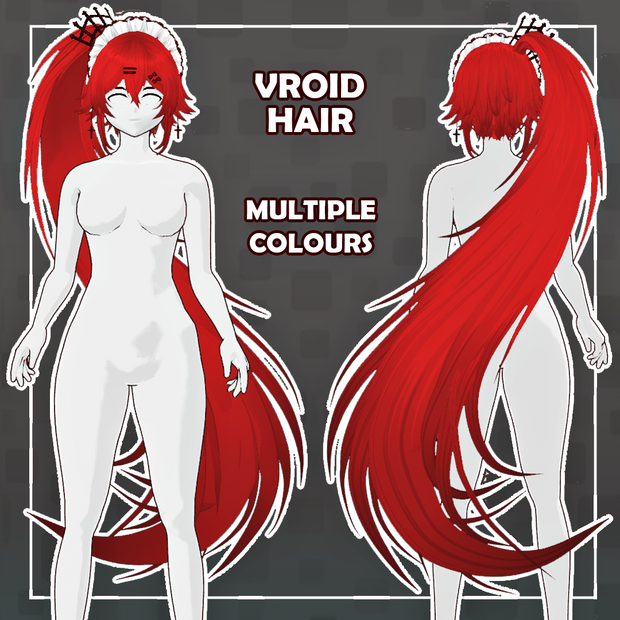 (vroid) Ponytail Hair Preset #2 (multiple colour) /FREE EARRING