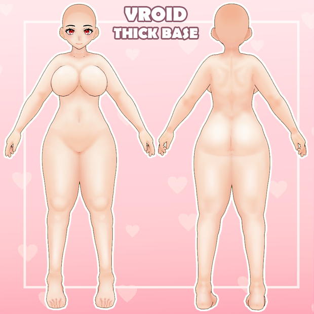 (vroid) Female Thick/chubby vroid base + texture (body and face)