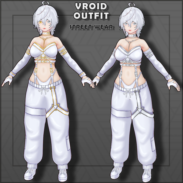 (Vroid) Female Street Wear #1 (衣装) White version